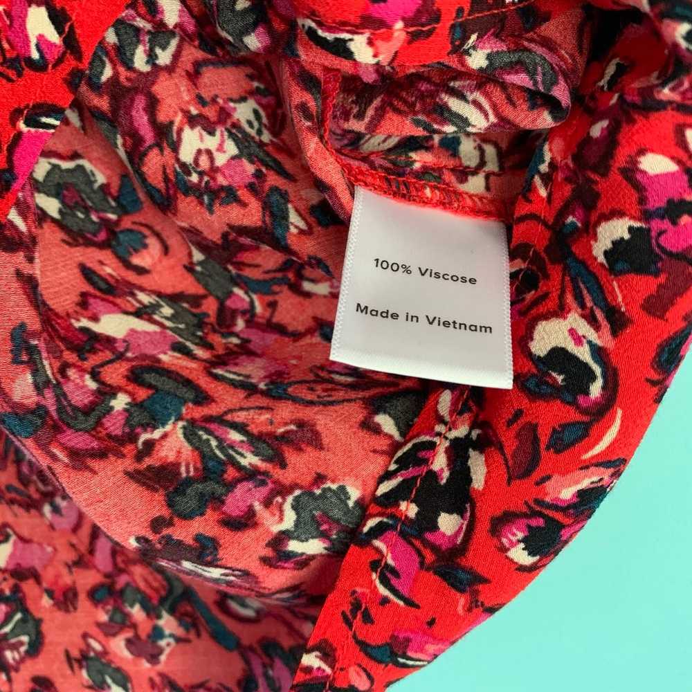 Evereve Maeve Red Floral Flutter Sleeve Pullover … - image 10