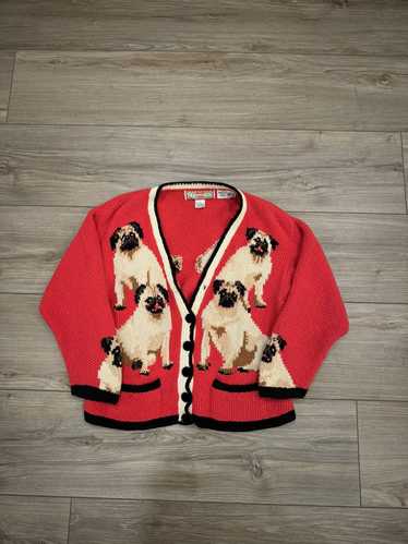 Vintage Rare Vintage Pug Cardigan Bay Knit Sweater