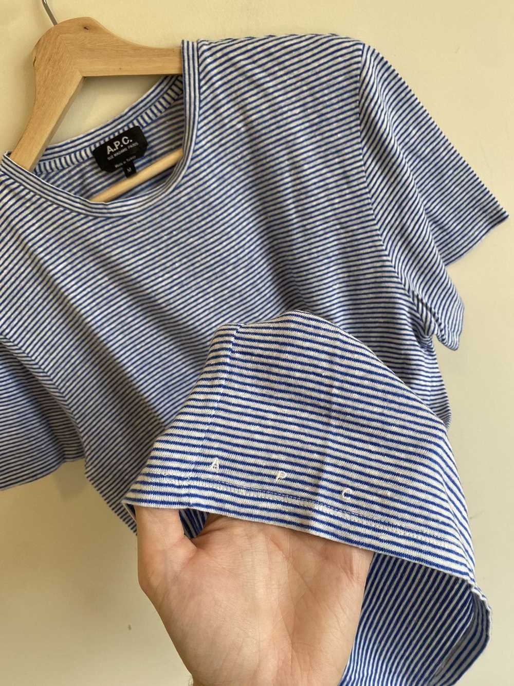 A.P.C. Sunspel Blue Striped Cotton shirt Sailor S… - image 3