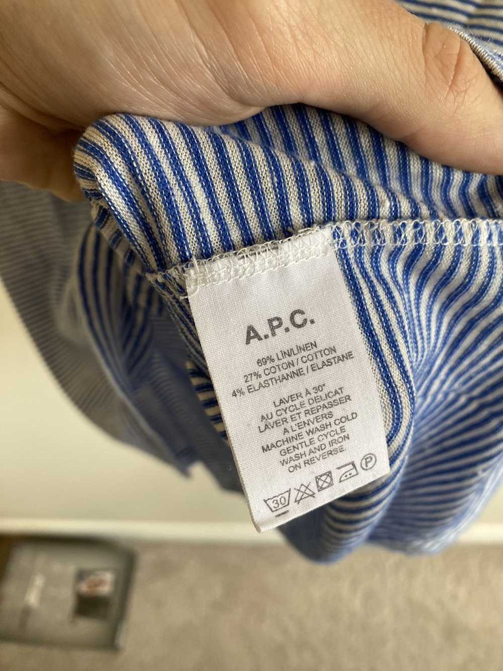 A.P.C. Sunspel Blue Striped Cotton shirt Sailor S… - image 4