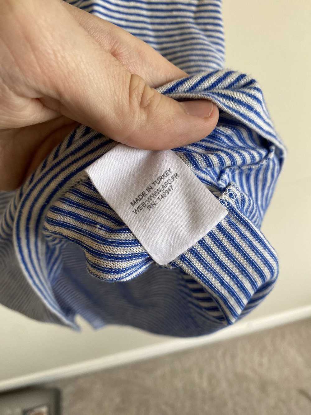 A.P.C. Sunspel Blue Striped Cotton shirt Sailor S… - image 5