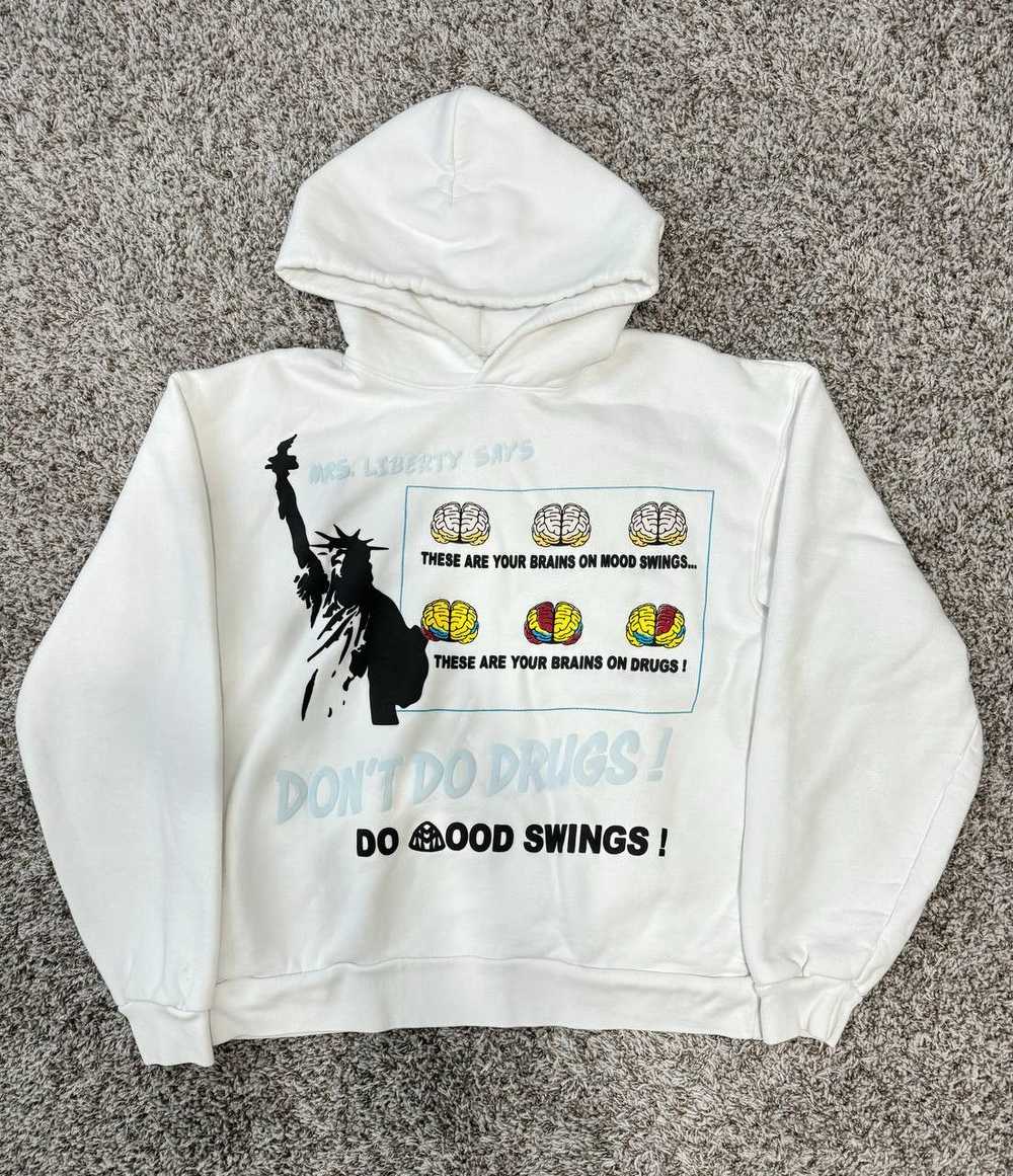 Streetwear Mood Swings Don’t Do Drugs White Hoodie - image 1