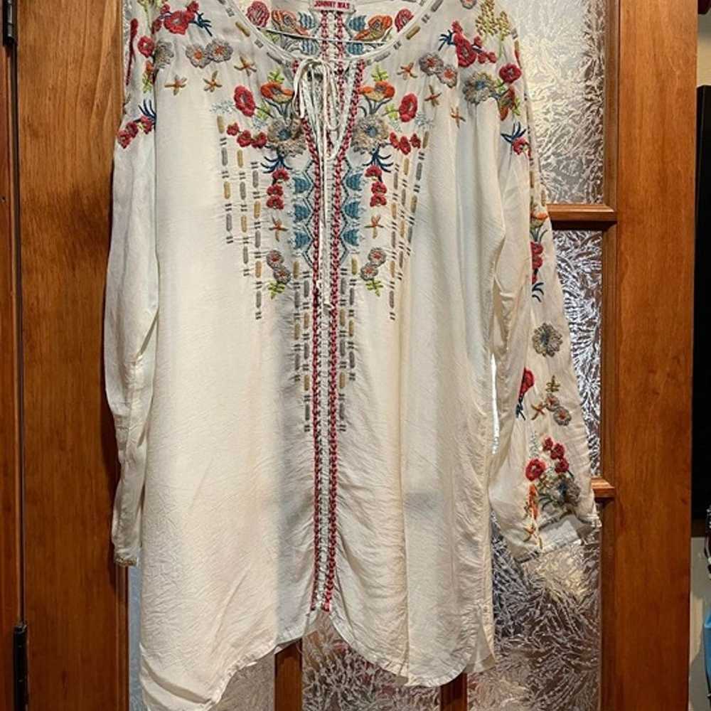 JOHNNY WAS EMILY EMBROIDERED BLOUSE PEASANT. Medi… - image 1