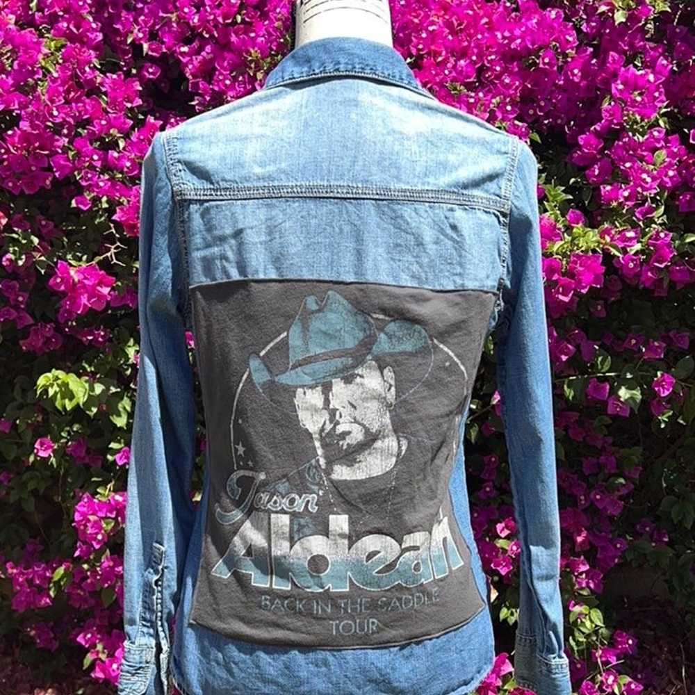 Custom Jason Aldean Denim Shirt - image 6