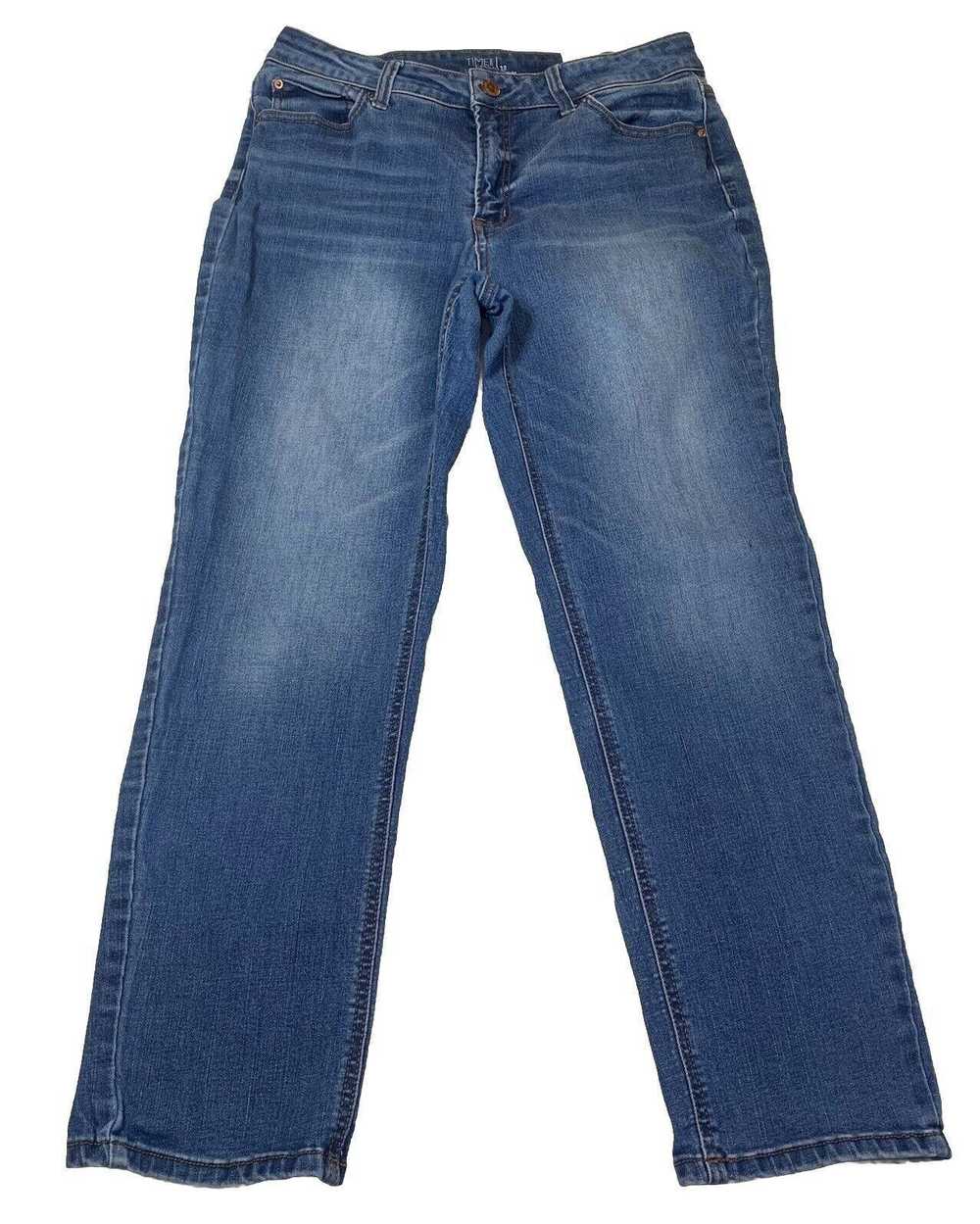 Designer Time And True Jeans Women 12 Blue Straig… - image 1