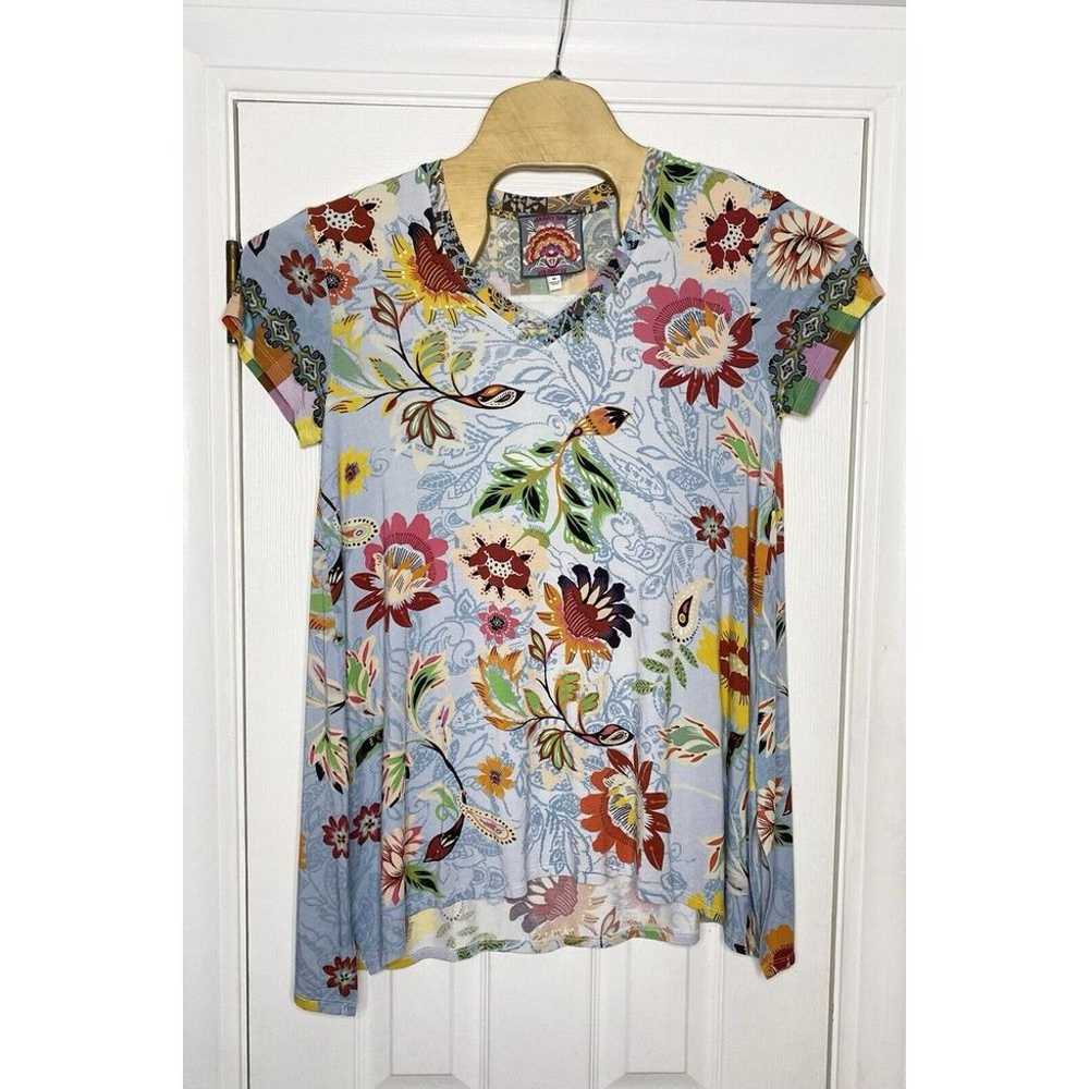 Johnny Was Women's Rainbow Floral Drape Tunic Mul… - image 1