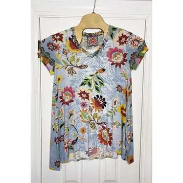 Johnny Was Women's Rainbow Floral Drape Tunic Mul… - image 1