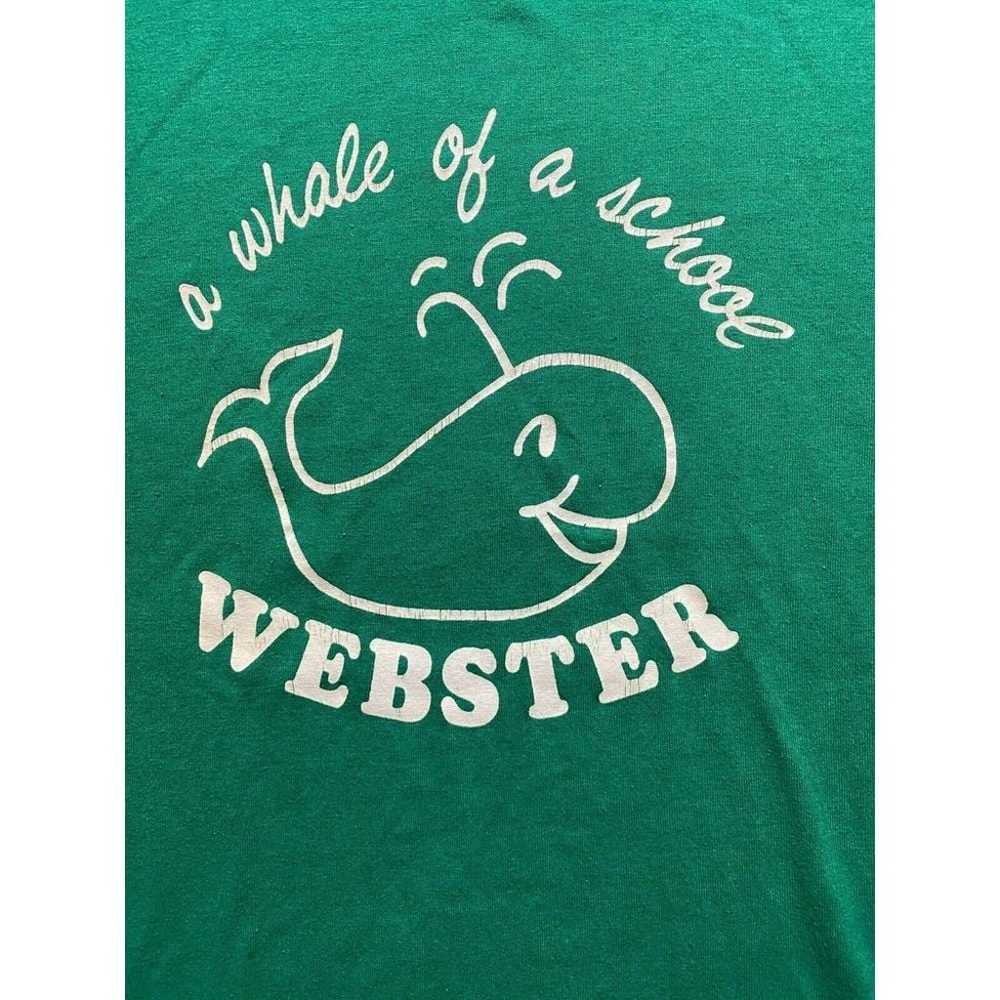 VTG Whale Shirt Womens Medium Green School Webste… - image 2