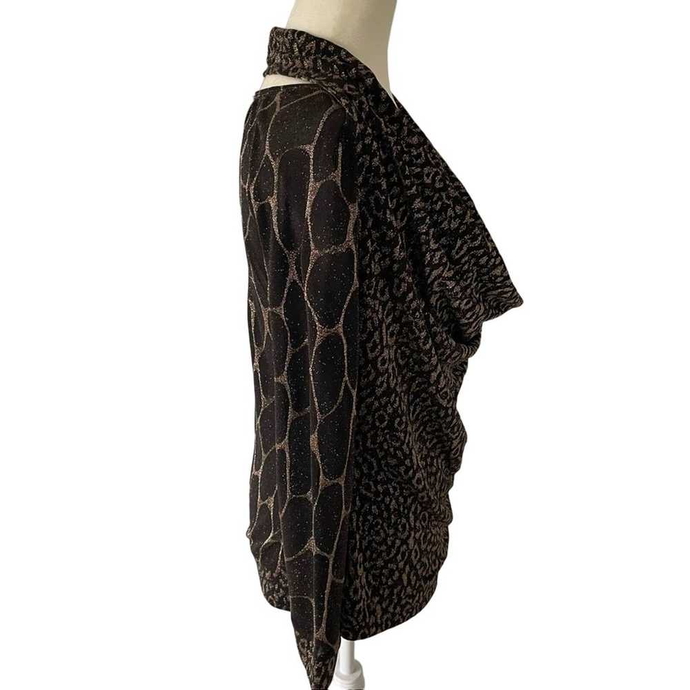 Alberto Makali Black & Metallic Gold Animal Print… - image 7