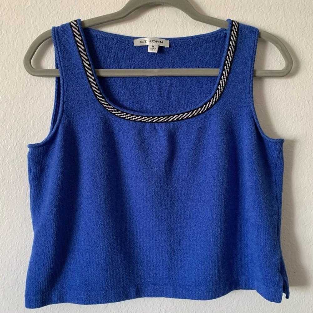 St. John Blue Knitted Top Size Medium - image 1