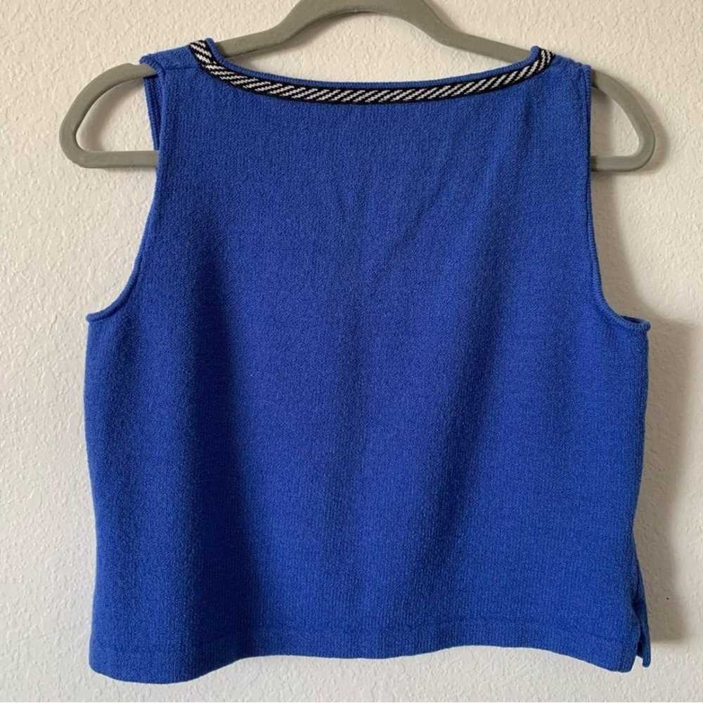 St. John Blue Knitted Top Size Medium - image 5