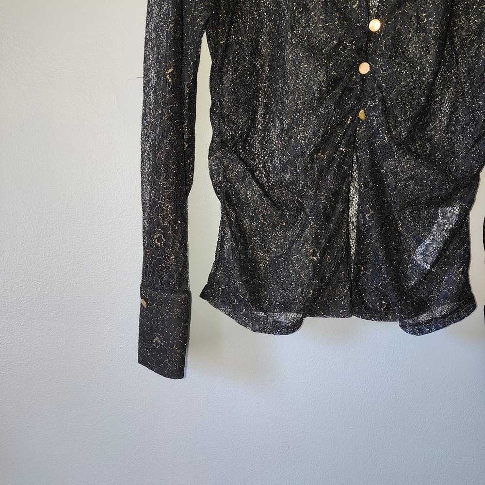 NWOT Zara Sexy Ruched Front Lace Shirt - image 6