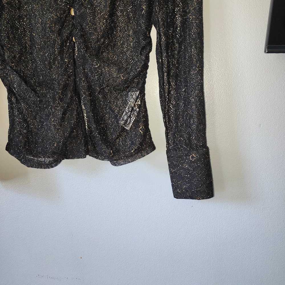 NWOT Zara Sexy Ruched Front Lace Shirt - image 7