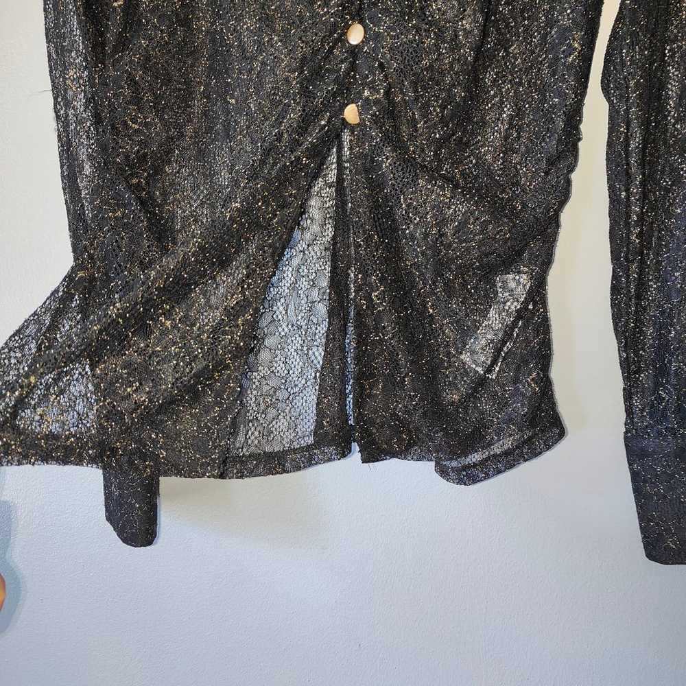 NWOT Zara Sexy Ruched Front Lace Shirt - image 8