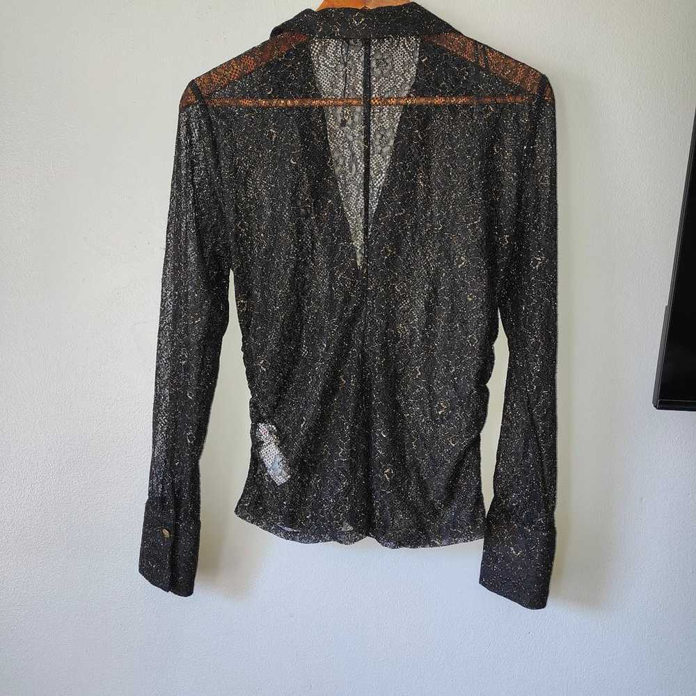 NWOT Zara Sexy Ruched Front Lace Shirt - image 9