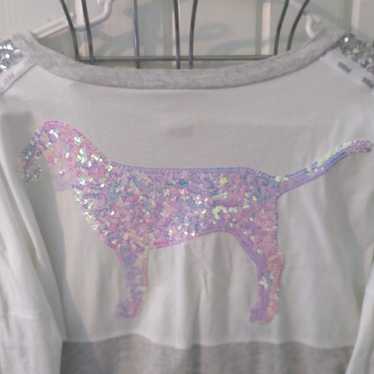 VS PINK bling iridescent dog tee-LARGE - image 1