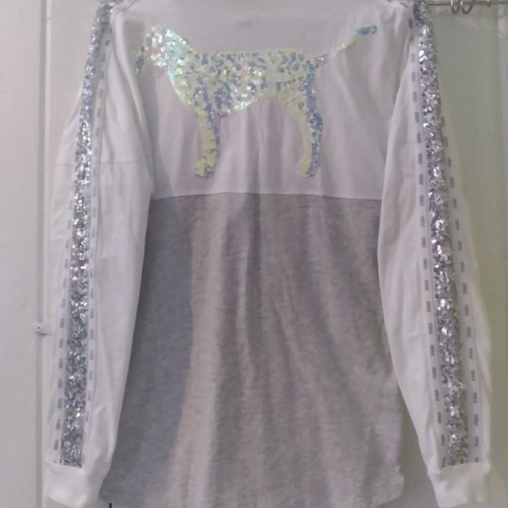 VS PINK bling iridescent dog tee-LARGE - image 2