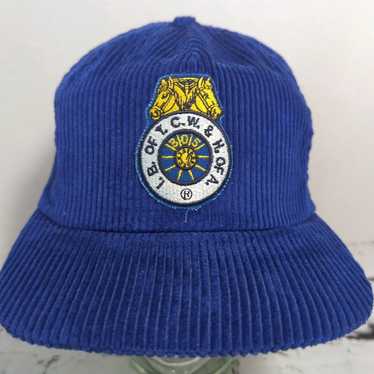 Vintage Authentic Teamsters Union Blue Corduroy H… - image 1