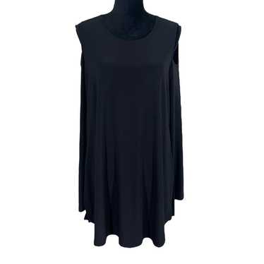 Sympli Black Long Blouse Cold Shoulder Tunic Top … - image 1