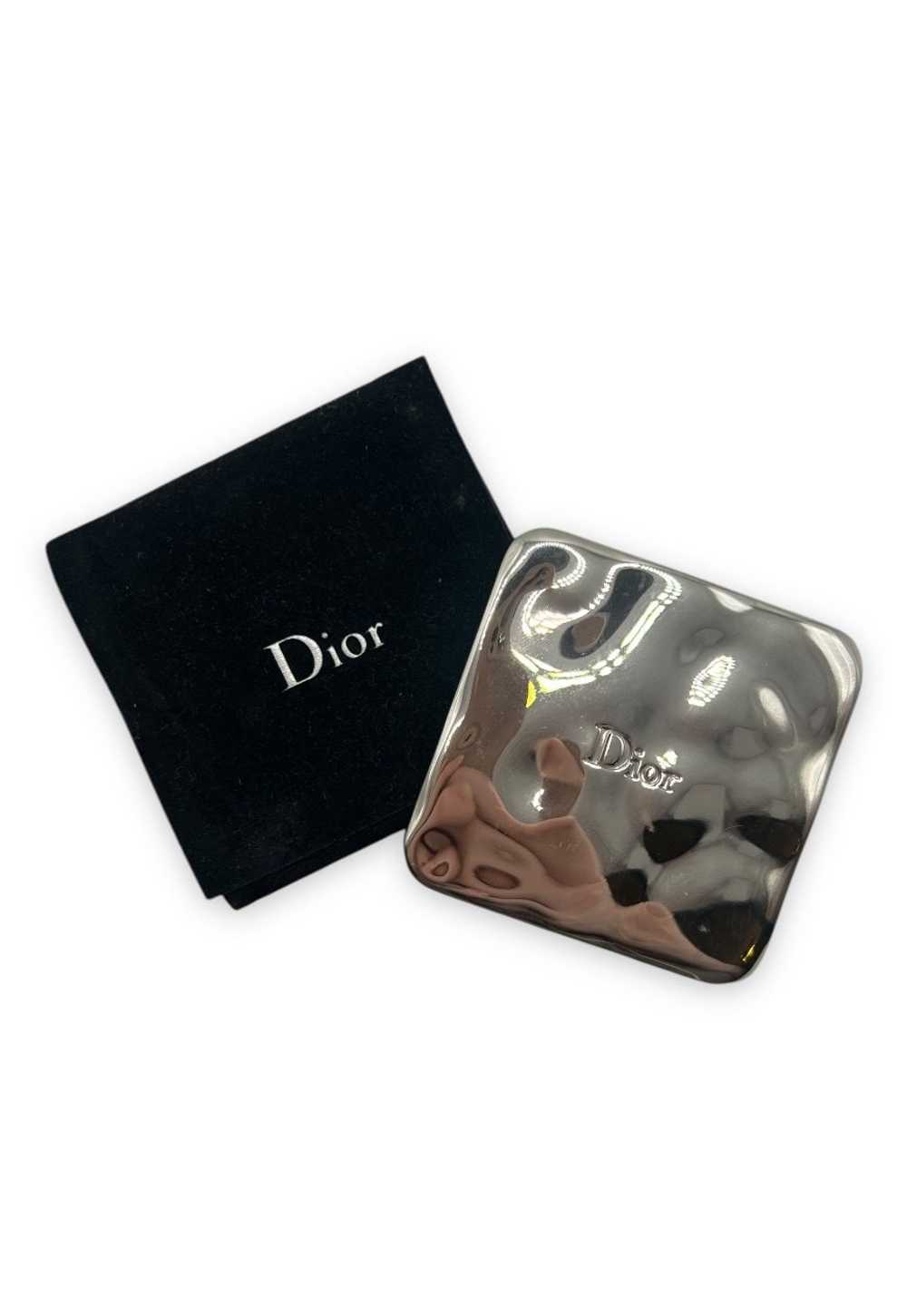 Vintage Dior Mirror Compact square metal Silver T… - image 1