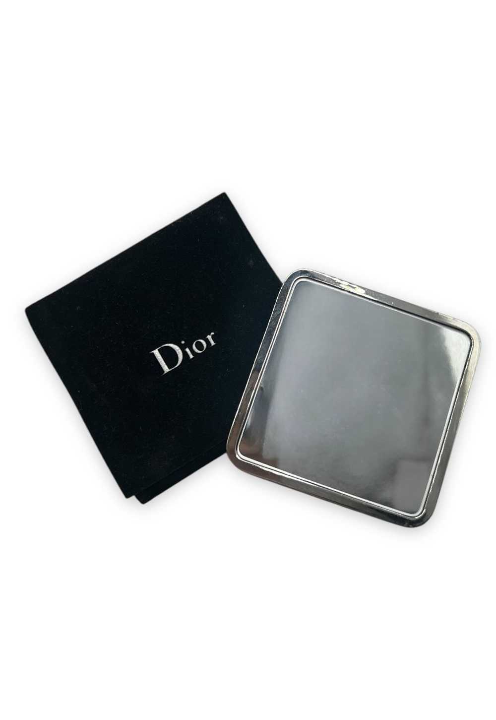 Vintage Dior Mirror Compact square metal Silver T… - image 3