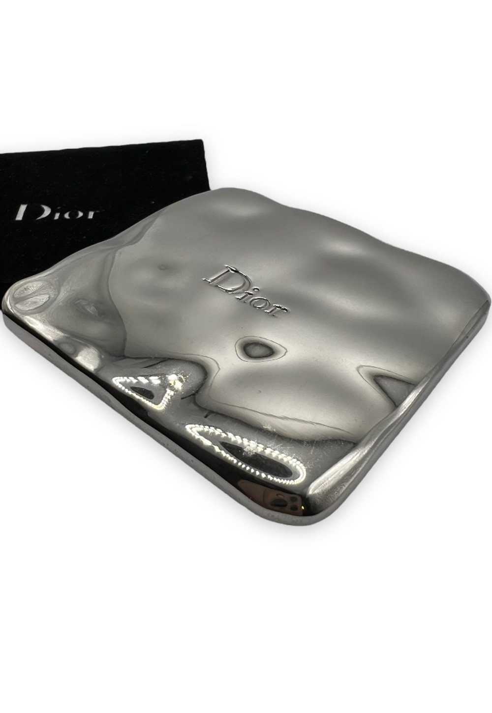 Vintage Dior Mirror Compact square metal Silver T… - image 4