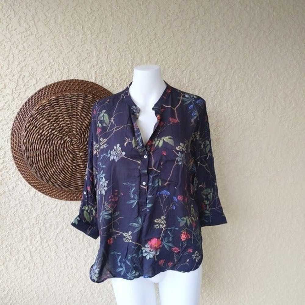 Zara half button down floral shirt - image 1