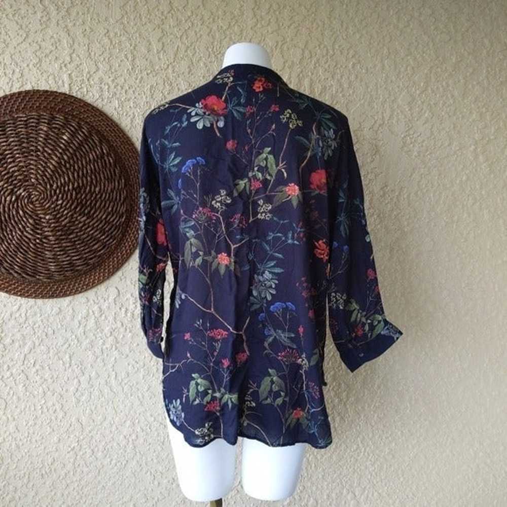 Zara half button down floral shirt - image 2