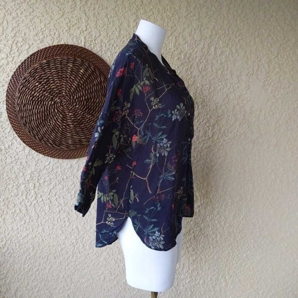 Zara half button down floral shirt - image 3