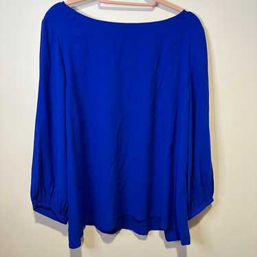 eileen fisher blue blouse size extra large