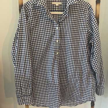 Ann Mashburn XL tomboy popover navy gingham