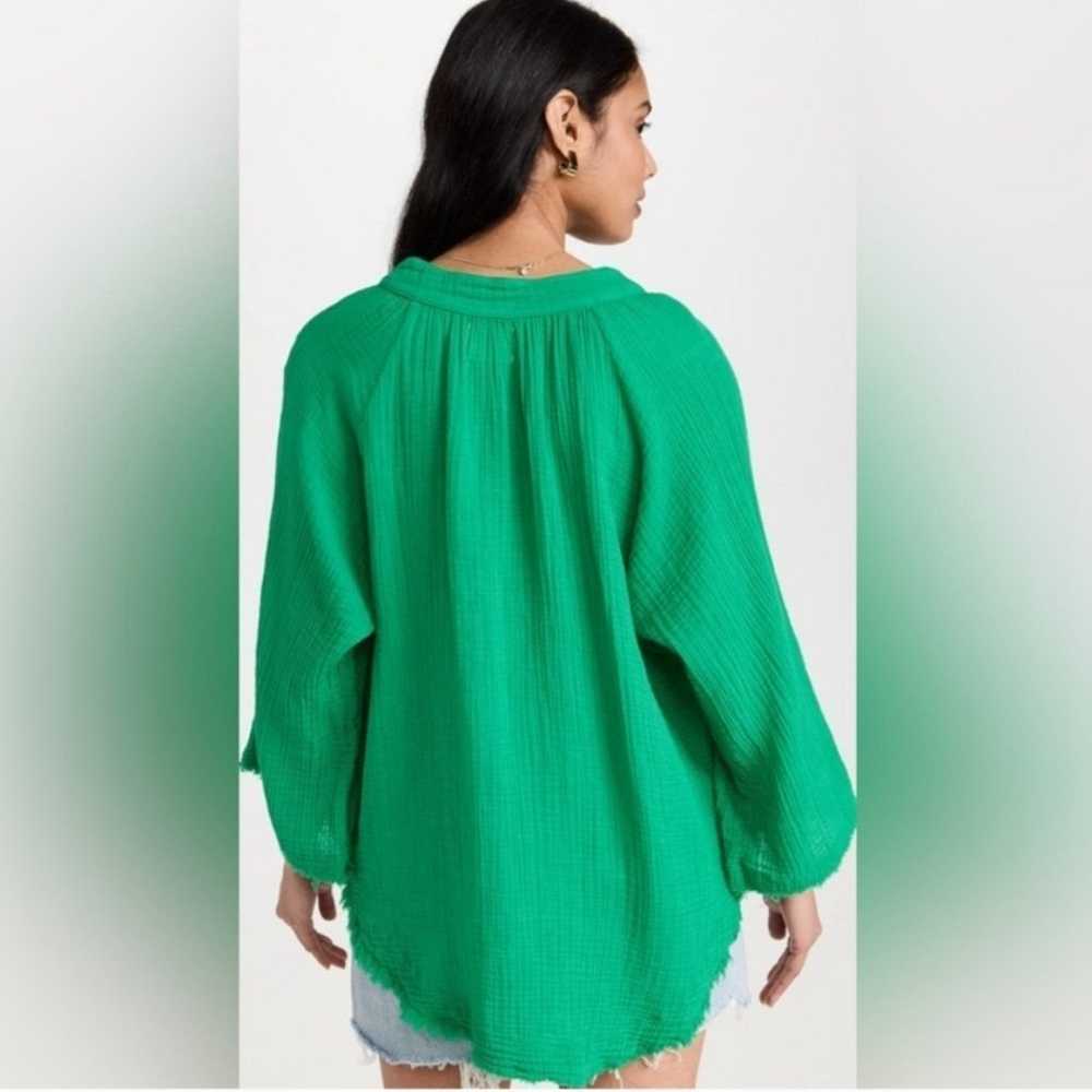 9seed Marrakesh Top Gauzy Cotton Blouse Split Nec… - image 2