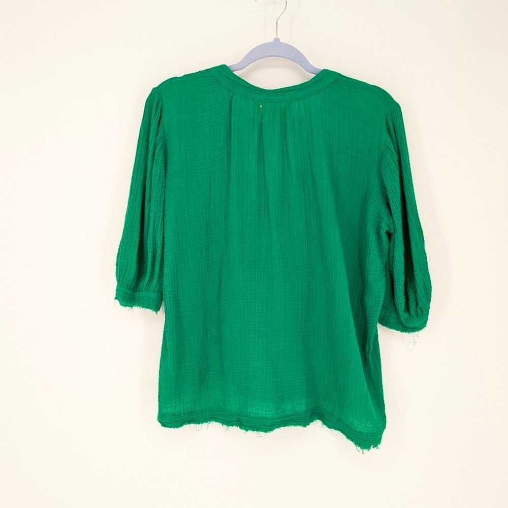 9seed Marrakesh Top Gauzy Cotton Blouse Split Nec… - image 5