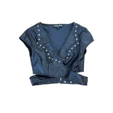 I.AM.GIA - Geneva Faux Leather Studded Wrap Crop … - image 1