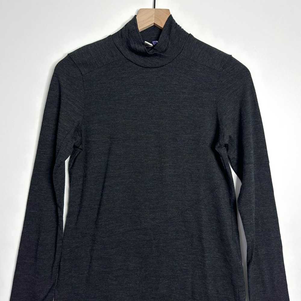 IBEX Merino Wool Mock Neck Long Sleeve T-Shirt Ch… - image 2