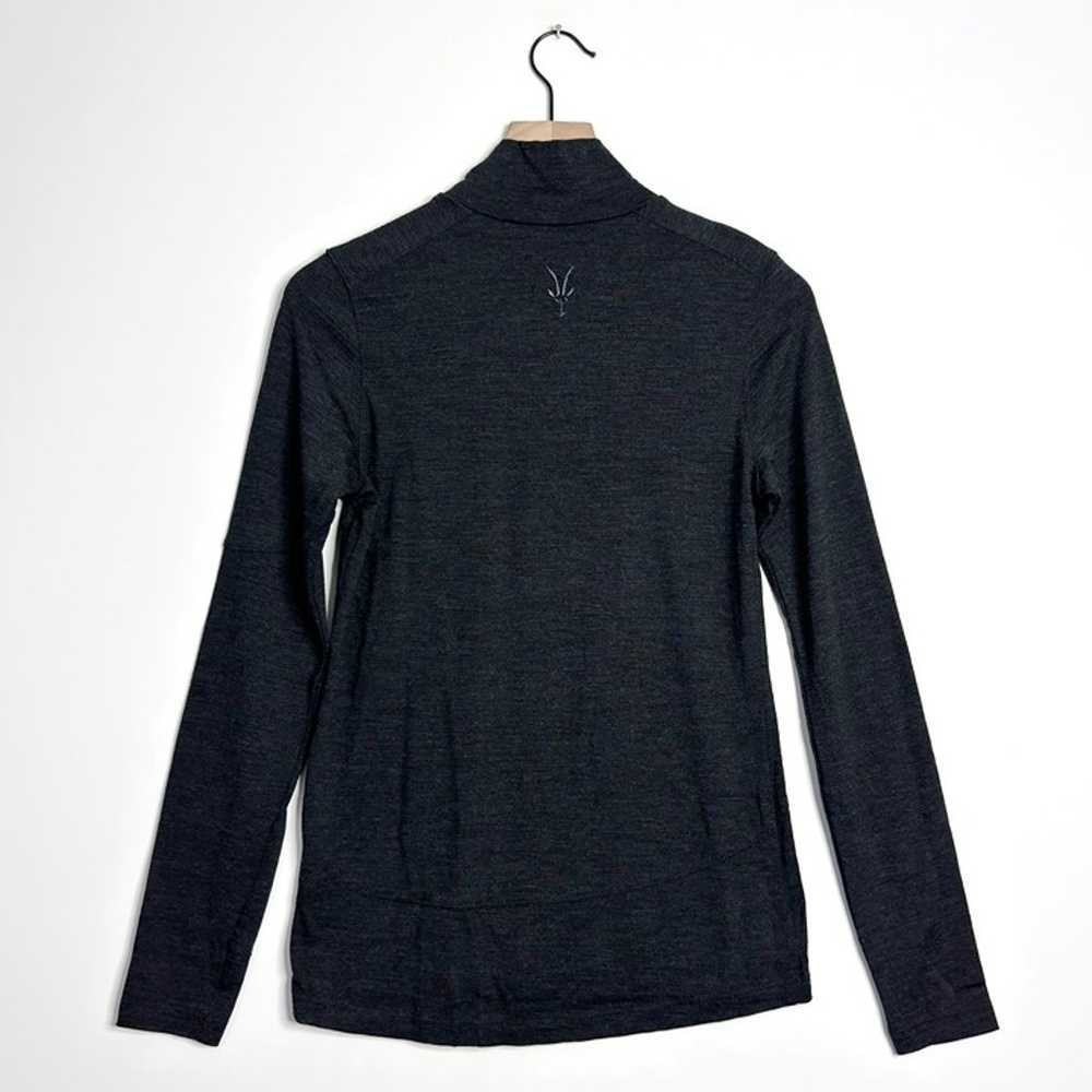 IBEX Merino Wool Mock Neck Long Sleeve T-Shirt Ch… - image 4