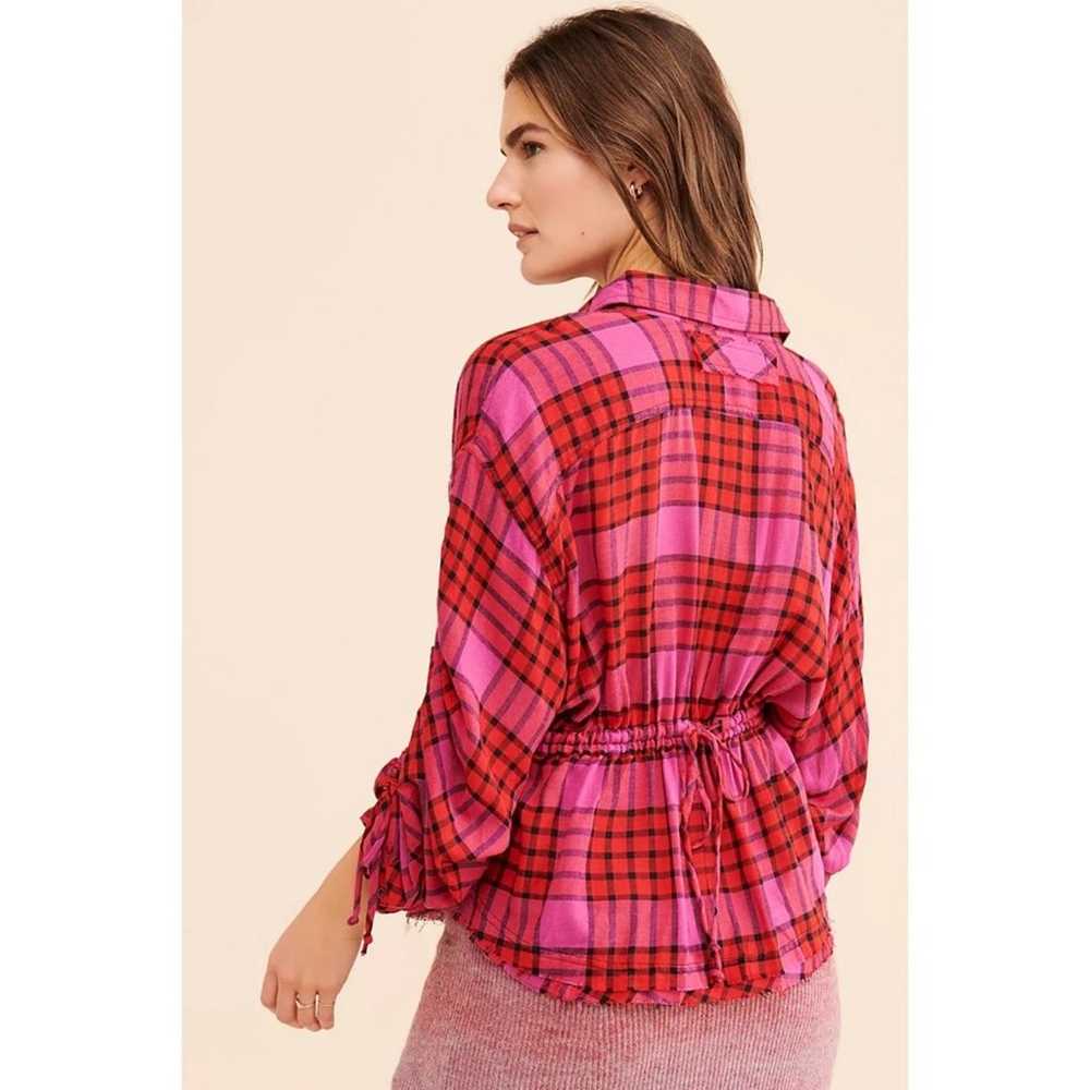 Free People Pacific Dawn Drawstring Plaid Shirt i… - image 2