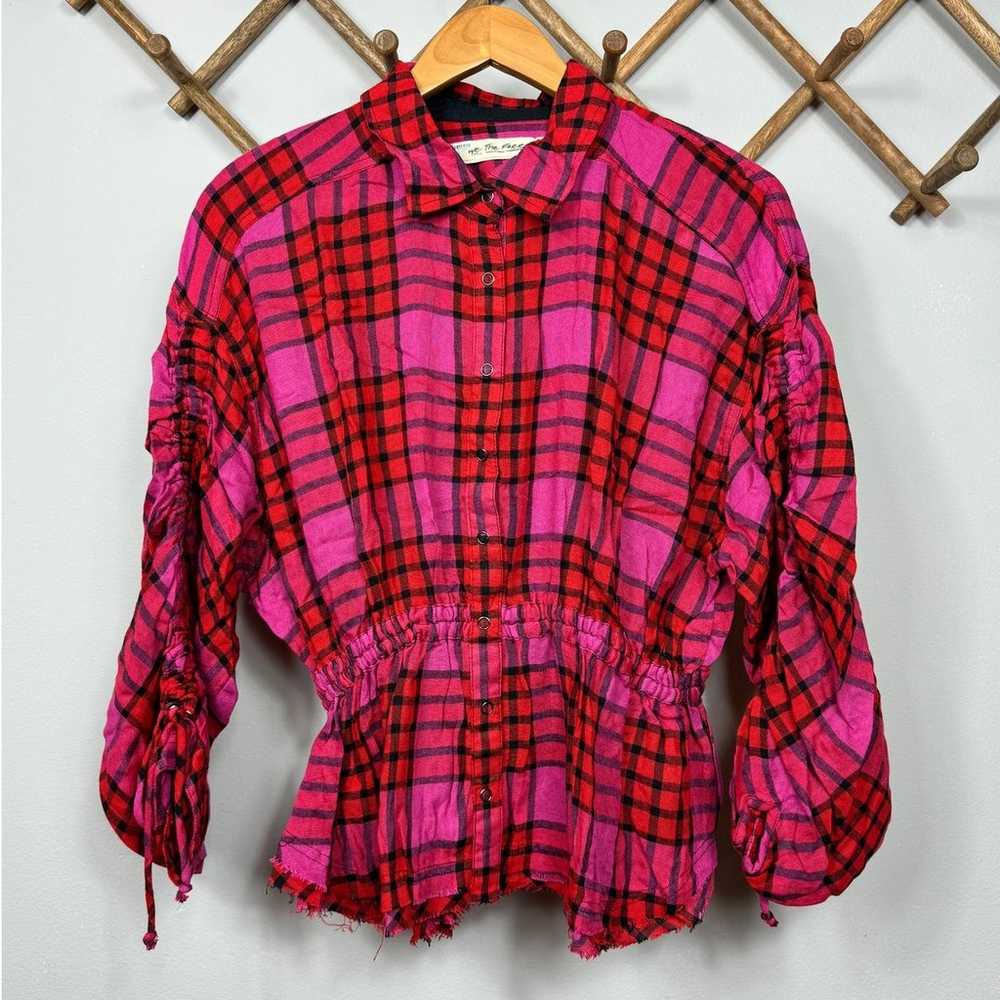 Free People Pacific Dawn Drawstring Plaid Shirt i… - image 3