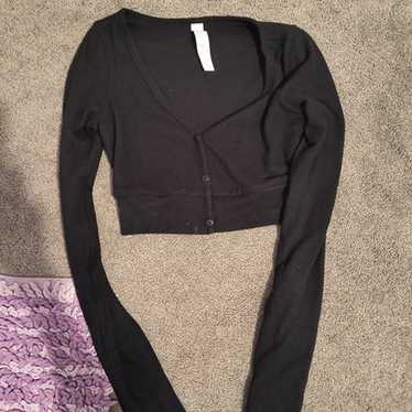 ALOLUX CROPPED ME TIME CARDIGAN - BLACK Alo yoga - image 1