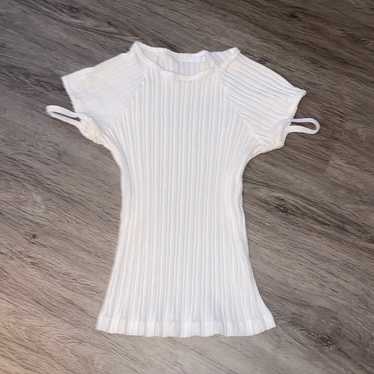 Helmut Lang Ribbed Cut-Out T-Shirt - image 1