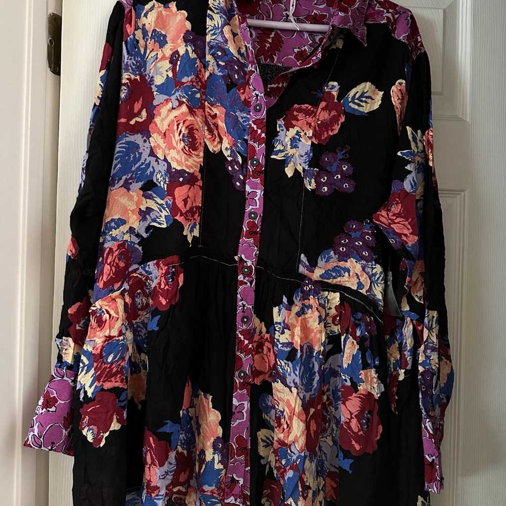 New Free People Brunch A Bunch Dress Tunic Floral… - image 3