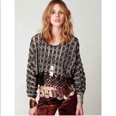 Free People New Romantics Black Lace Boho Hippie … - image 1