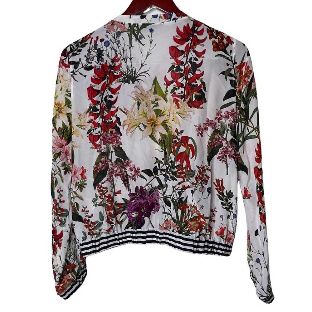 MARELLA 100% Silk Floral Patterned Blouson sz 4 - image 2