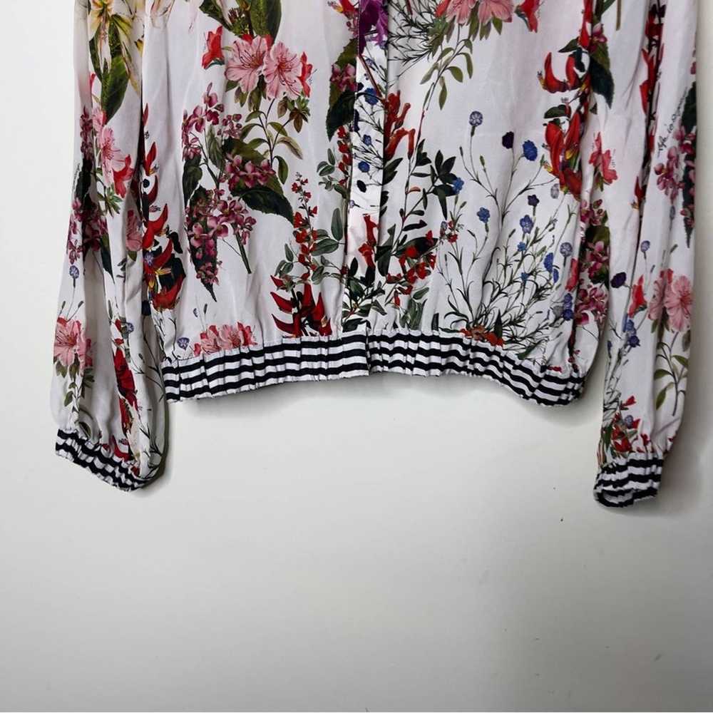 MARELLA 100% Silk Floral Patterned Blouson sz 4 - image 3