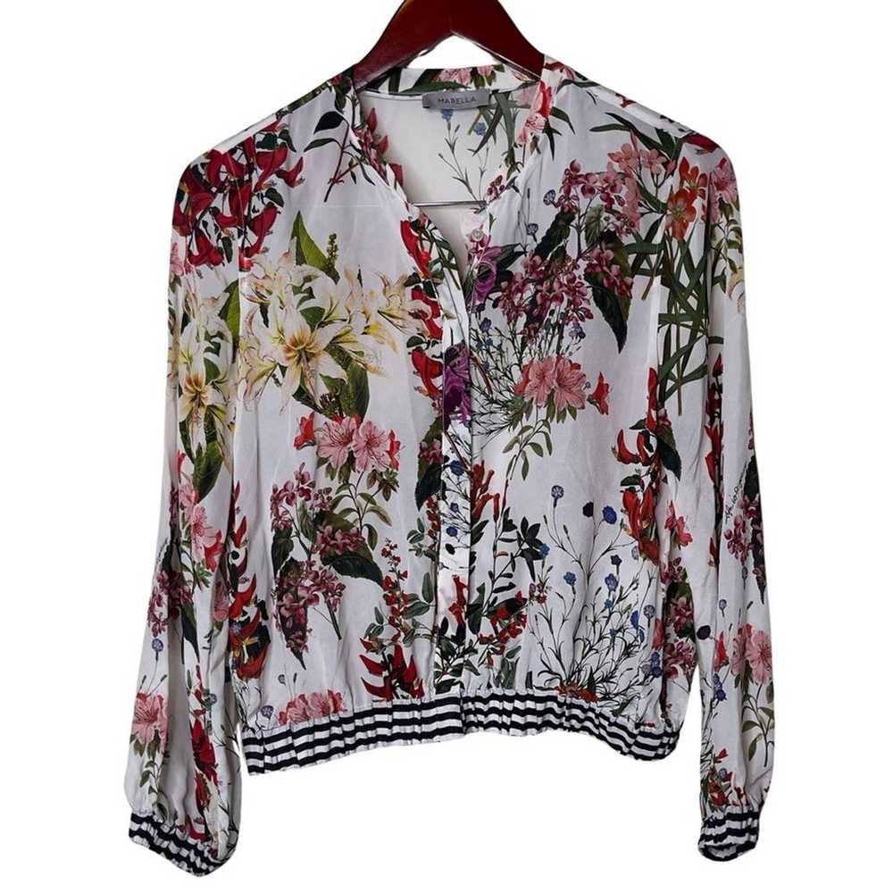 MARELLA 100% Silk Floral Patterned Blouson sz 4 - image 6