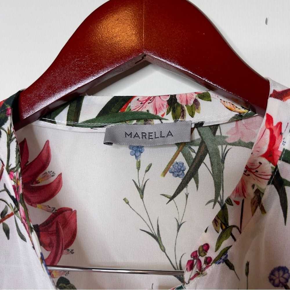 MARELLA 100% Silk Floral Patterned Blouson sz 4 - image 7