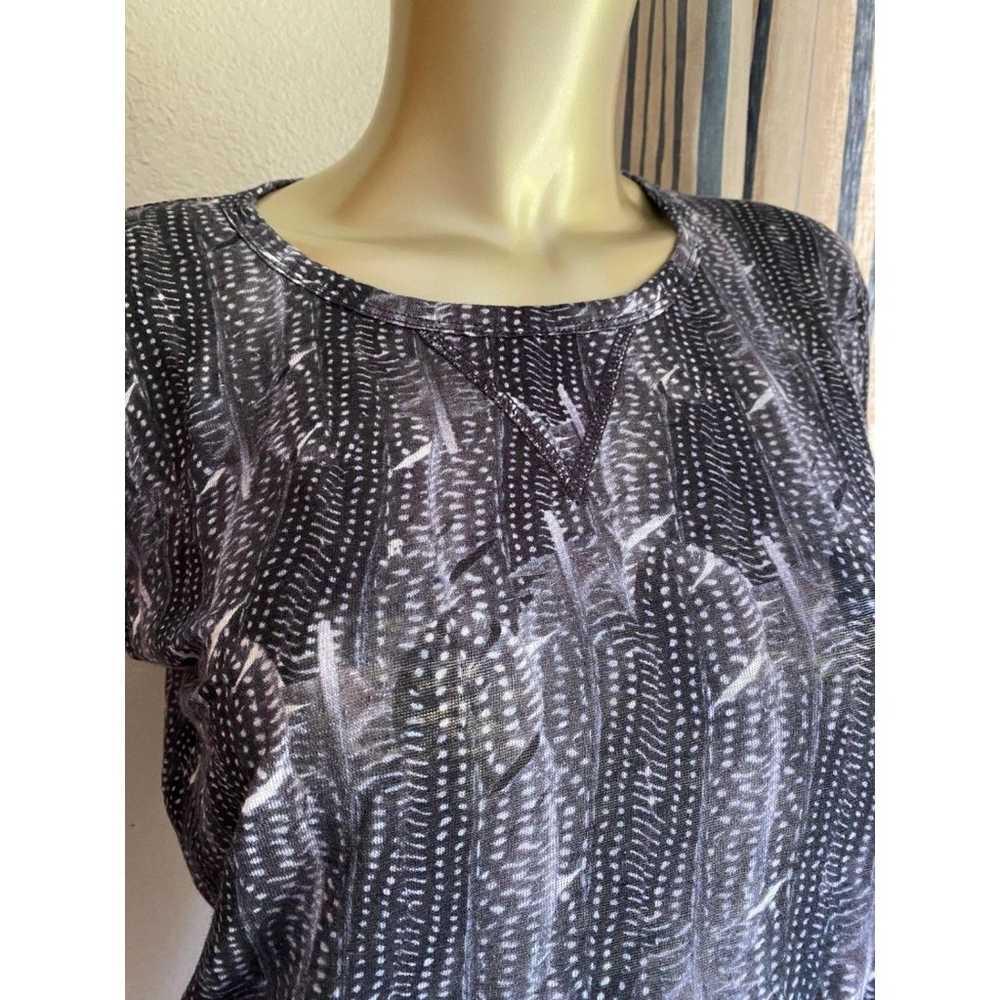 EUC Isabel Marant x H&M Feather Print Linen Sweat… - image 3