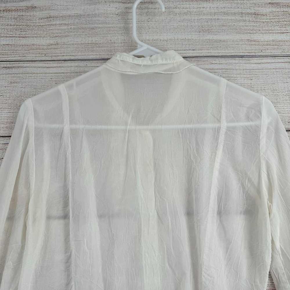 Johnny Was Semi Sheer Crinkle Button Up Blouse Wo… - image 4