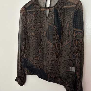 Billy Reid Women's Sheer Long Sleeve Silk Blouse - image 1