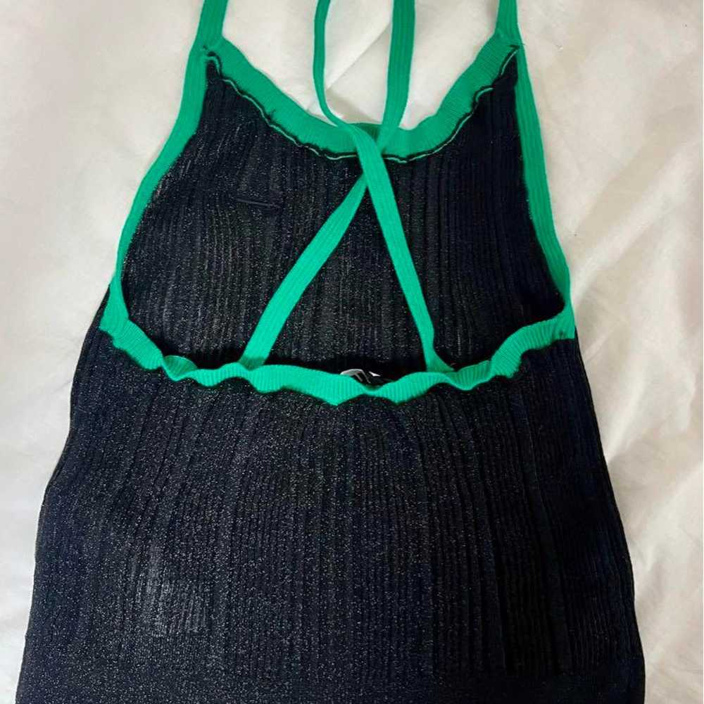 DIESEL Ribbed Knit Camisole Black and Green - image 3